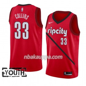 Portland Trail Blazers Zach Collins 33 2018-19 Nike Punainen Pelipaidat Swingman - Lasten